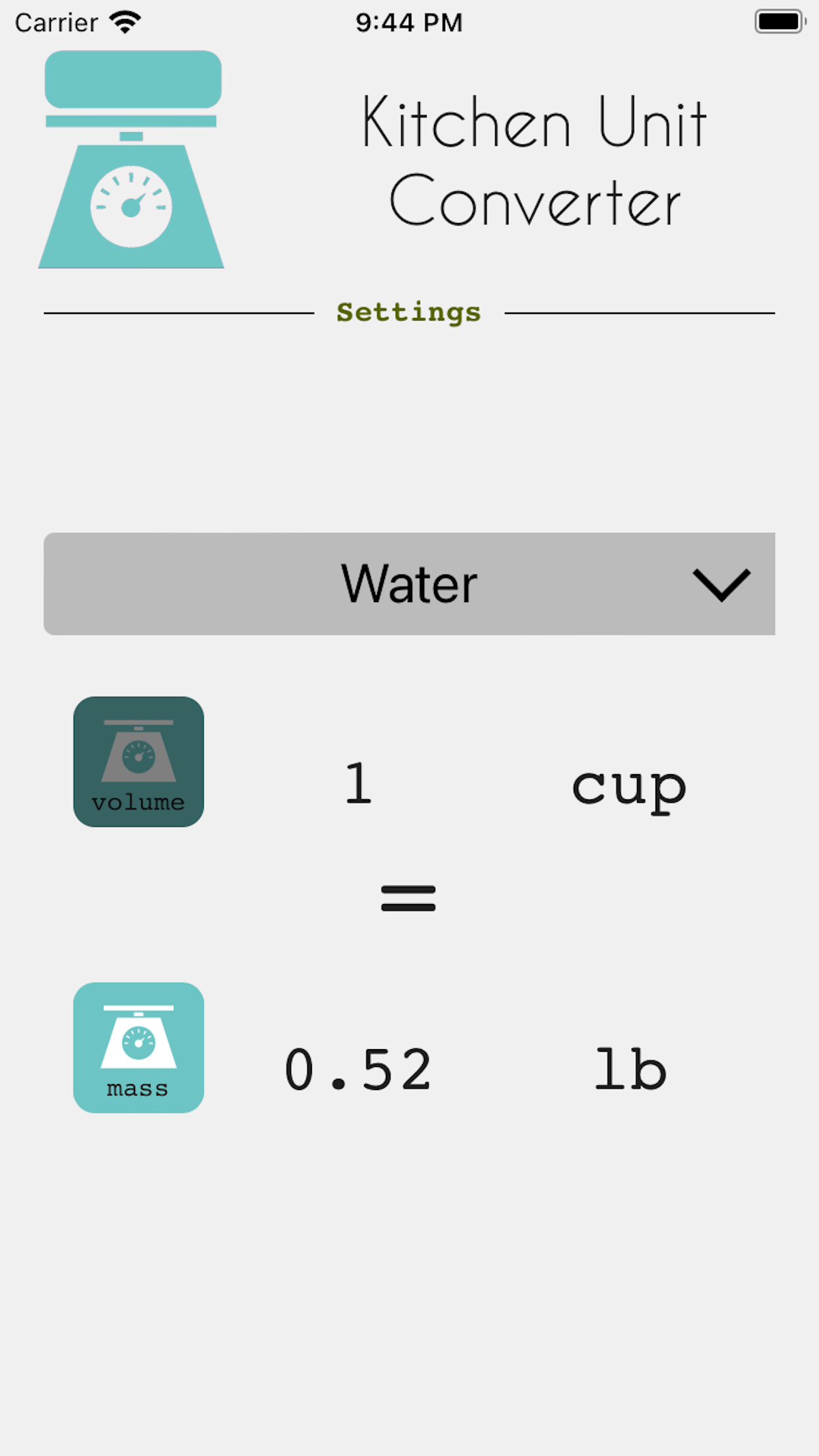 kitchen unit converter app photo