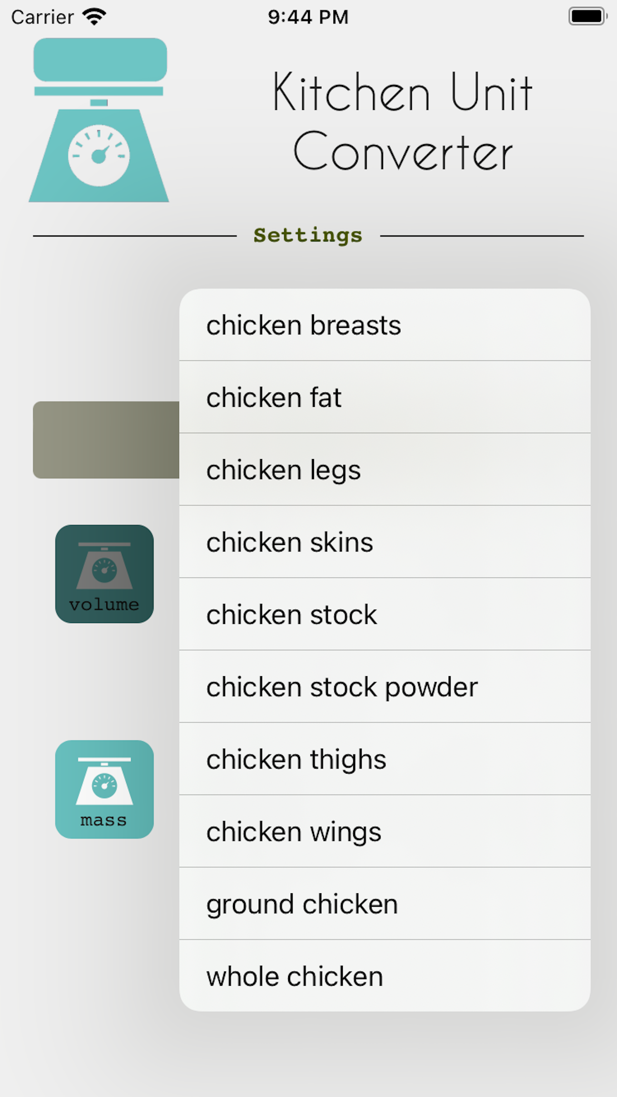 kitchen unit converter app photo