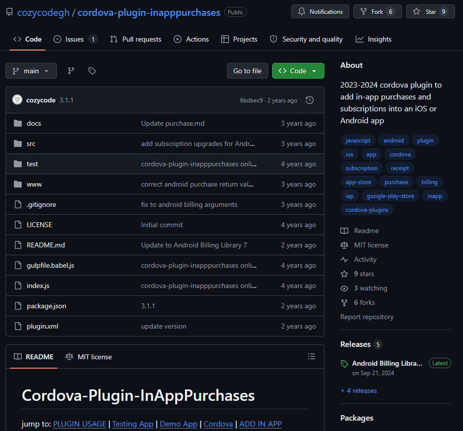 cordova in app purchase plugin
