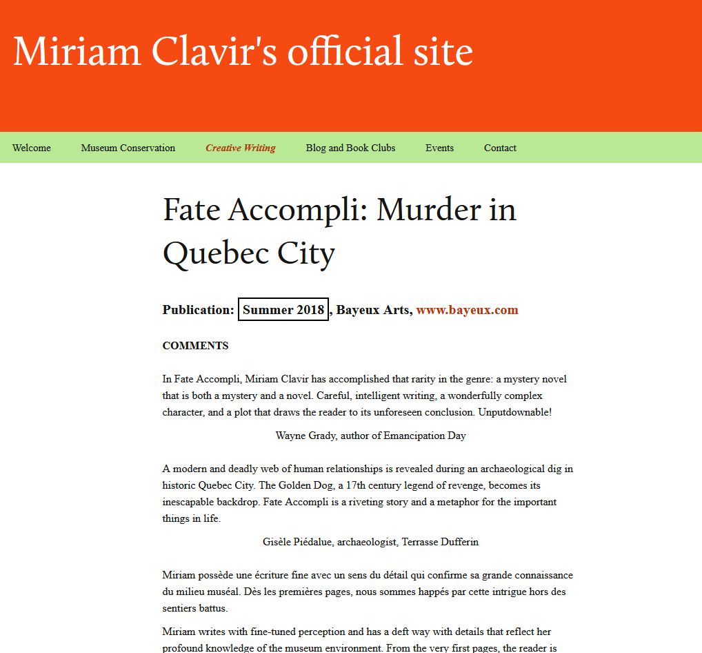 miriam clavir's website